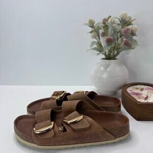 Birkenstock Arizona Big Buckle Oiled Leather Sandal Congac Women 8/EU39 Narrow